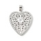 Brass Micro Pave Cubic Zirconia Pendants, Cadmium Free & Lead Free, Heart Charms, Platinum, 35x31x5.5mm, Hole: 5.5x3mm