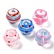 Handmade Bumpy Lampwork Beads, Hand Drawn Beads, with Enamel, Round, Mixed Color, 12.5~13x11.5~12mm, Hole: 1.2~1.4mm