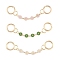3Pcs 3 Colors Alloy Enamel Flower Link Bag Extender Chains, with Alloy Ring Swivel Clasps, Light Gold, Mixed Color, 160mm, 1pc/color