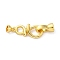 Brass Fold Over Clasps, Cadmium Free & Nickel Free & Lead Free, Musical Note, Real 18K Gold Plated, 32.5mm