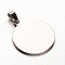 Non-Tarnish 304 Stainless Steel Pendants with 201 Stainless Steel Clasp, Blank Stamping Tag, Flat Round, Stainless Steel Color, 35x30x2mm, Hole: 4x8.5mm