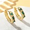 Brass Micro Pave Cubic Zirconia Hoop Earrings, Lead Free & Cadmium Free, Long-Lasting Plated, Ring, Real 18K Gold Plated, 21.5x5.5mm