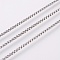 Tarnish Resistant 304 Stainless Steel Venetian Chains, with Spool, Unwelded, Stainless Steel Color, 2x2x1mm, about 32.8 Feet(10m)/roll