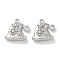 Micro Pave Cubic Zirconia Pendants, Cadmium Free & Nickel Free & Lead Free, Hat Charms, Platinum, 13x13.5x4.5mm, Hole: 1.5mm