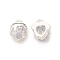 Clear Glass Pendnants, with Brass Findings, Heart Charms, Silver, 9x7.5x6mm, Hole: 1.4mm