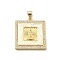 Brass Micro Pave Clear Cubic Zirconia Pendants, Cadmium Free & Lead Free, with Sythetic Opal, Sqaure with Goddess, Real 18K Gold Plated, 24.5x21.5x3.5mm, Hole: 4x3.5mm