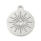 Non-Tarnish 304 Stainless Steel Pendants, Laser Cut, Stainless Steel Color, Flat Round Charm, Eye, 25x21x1mm, Hole: 3mm