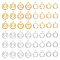 48Pcs 8 Style Rack Plating Brass Pendants, Long-Lasting Plated, Flat Round Charm, Platinum & Golden, 11.5~14.5x10~12x0.5~0.8mm, Hole: 1~1.2mm, 6pcs/style