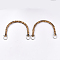 Bamboo Bag Handles, with Alloy Clasps, for Bag Straps Replacement Accessories, Platinum, 109~112x150~155x14~15mm