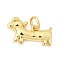 Brass Pendants, Long-Lasting Plated, Lead Free & Cadmium Free, Rack Plating, with Jump Ring, Real 18K Gold Plated, Dog, 9.5x15.5x3mm, Hole: 3mm