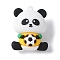 PVC Plastic Pendants, Panda with Football, Yellow, 44x35x21.5mm, Hole: 2mm
