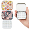 DICOSMETIC 2Pcs Mini Watercolor Palettes Empty Watercolor Tins with Lid Rectangle Painting Tray Flower Pattern Paint Storage Container Multifunctional Art Supplies for Light Travel Painting