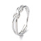 Non-Tarnish 304 Stainless Steel Infinity Adjustable Rings, Stainless Steel Color, Inner Diameter: 19.7mm