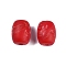 Opaque Handmade Lampwork Beads, Drum, Red, 14.5-15x11.5-12mm, Hole: 2mm