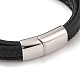 Плетеные браслеты из микрофибры и кожи BJEW-B096-05A-3