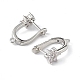 Серьги-кольца из латуни с цветком ZIRC-L097-054P-3