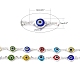 Ручной плоские круглые латунные Lampwork сглаза бисером цепи CHC-P002-01S-6