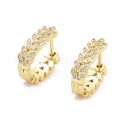 Серьга-кольцо из прозрачного кубического циркония EJEW-L264-001G