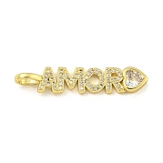 Слово Amor Стойка с покрытием из латуни с микро-паве KK-Z053-11G-01