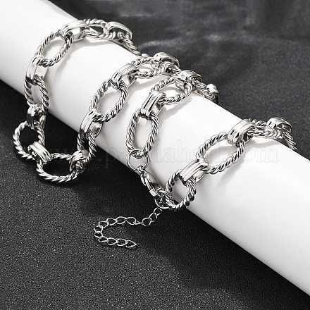 Ожерелья из витой овальной цепи из нержавеющей стали 304 NJEW-R023-13P-1