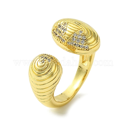 Открытые манжеты из латуни с микропаве кубический цирконий RJEW-K256-24G-1