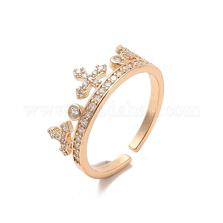 Открытые манжеты из латуни с микропаве кубический цирконий RJEW-R146-07B-KCG-1