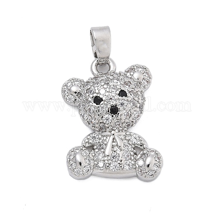 Латунные микропаве прозрачные подвески с фианитом KK-L234-01P-1