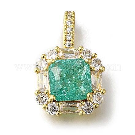 Подвески из латуни с микропаве из кубического циркония Suqare KK-H485-28G-01-1