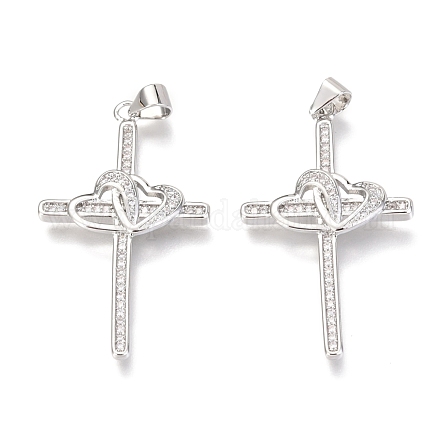 Латунные микропаве прозрачные подвески с фианитом ZIRC-O038-10P-1