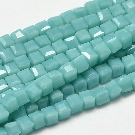 Граненые кубические стеклянные бусины EGLA-J133-C06-1