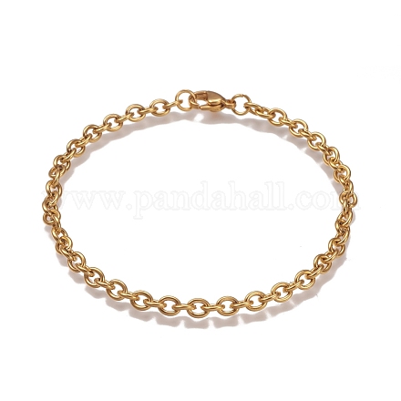 Браслеты-цепочки из нержавеющей стали 304 BJEW-H532-01G-1