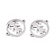Tarnish Resistant 201 Stainless Steel Links Connectors, Laser Cut, Flat Round with Girl, Stainless Steel Color, 16x20x1mm, Hole: 1.2mm
