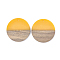 Resin & Walnut Wood Pendants, Flat Round, Gold, 38~39x4mm, Hole: 1.8mm