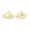 Clear Glass Pendnants, with Brass Findings, Cloud Charms, Real 18K Gold Plated, 12.5x15.5x4mm, Hole: 1.4mm