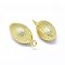 Brass Pendants, Oval, Real 18K Gold Plated, 20.5x10mm, Hole: 2mm