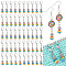 50Pcs Round Stripe Resin Pendant Stitch Markers, Crochet Lobster Claw Clasp Charms, Mixed Color, 3.6cm
