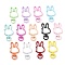 Spray Painted Eco-Friendly Alloy Swivel Snap Hook Clasps, Cadmium Free & Nickel Free & Lead Free, Rabbit, Mixed Color, 41x22x5.5mm