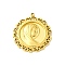 304 Stainless Steel Pendants, Flat Round with Virgin Mary Charm, PVD Vacuum Plating, Real 18K Gold Plated, 24.5x22x2.5mm, Hole: 1.4mm