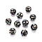 Resin Beads, with Natural Abalone Shell/Paua, Round, Colorful, 7.5~8.5mm, Hole: 1mm