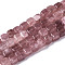 Dyed Natural White Jade Beads Strands, Cube, Indian Red, 7~8x7~8x7~8mm, Hole: 0.9mm, about 45~49pcs/strand, 13.39~14.57 inch(34~37cm)