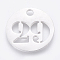 Non-Tarnish 304 Stainless Steel Pendants, Cut-Out, Hollow, Flat Round with Number, Stainless Steel Color, Num.29, 19x1.5mm, Hole: 2.5mm