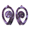 Cellulose Acetate(Resin) Pendants, teardrop, Purple, 47x27x2.5mm, Hole: 1.4mm