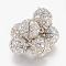 Alloy Magnetic Clasps with Loops, with Rhinestone, Round, Platinum Color, Size: about 14mm in diameter, 20mm long, hole: 1.5mm