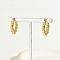 304 Stainless Steel Hoop Earrings, Bamboo, Golden, 20mm
