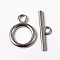 Alloy Toggle Clasps, Tibetan Style Jewelry Components, Cadmium Free & Nickel Free & Lead Free, Platinum, Ring: 19x14mm, Bar: 2x22mm, Hole: 2.5mm