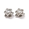 Eco-friendly Brass Beads, Cadmium Free & Lead Free, Long-Lasting Plated, Lotus, Platinum, 9.5x9x5mm, Hole: 1mm