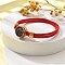 Constellation Nylon Cords Multi-strand Bracelets, Double Chain Jewelry for Women Men, with Golden Brass Findings & Enamel Charm, Red, Libra, 8 inch(20.3cm)