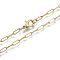 Brass Paperclip Chains, Drawn Elongated Cable Chains Necklace Making, with Lobster Claw Clasps, Matte Gold Color, 18.11 inch(46cm) long, Link: 7.4x2.8mm, Jump Ring: 5x1mm