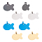 Stainless Steel Pendants, Stamping Blank Tag, Fish, Stainless Steel Color & Golden & Blue & Gunmetal, 24x38x1.5mm, Hole: 5.5x9.5mm, 4colors, 2pcs/color, 8pcs/set