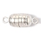 Brass Magnetic Clasps with Loops, Oval, Silver, 15.5x5.5mm, Hole: 1.5mm